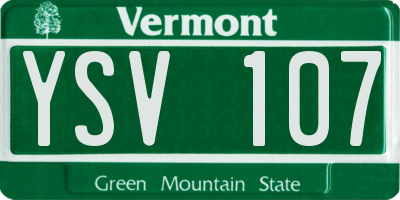 VT license plate YSV107