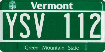 VT license plate YSV112