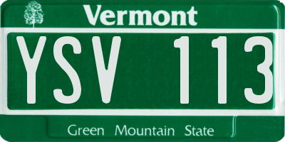 VT license plate YSV113