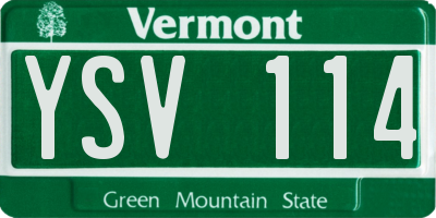 VT license plate YSV114