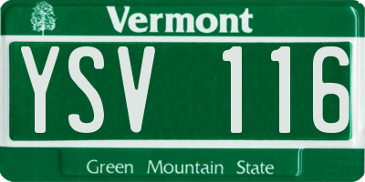 VT license plate YSV116