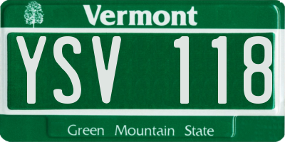 VT license plate YSV118
