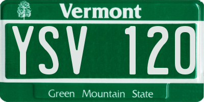 VT license plate YSV120