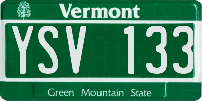 VT license plate YSV133