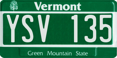 VT license plate YSV135
