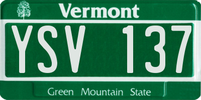 VT license plate YSV137