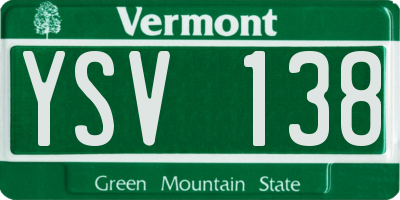 VT license plate YSV138