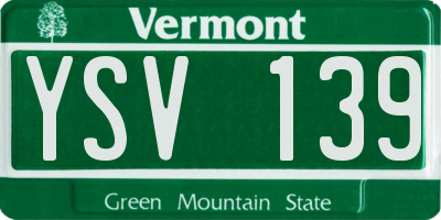 VT license plate YSV139