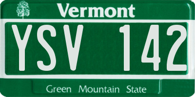 VT license plate YSV142