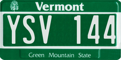 VT license plate YSV144