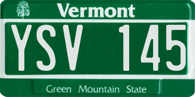 VT license plate YSV145