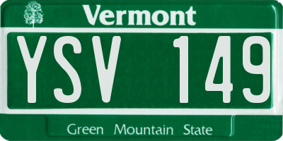 VT license plate YSV149