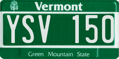 VT license plate YSV150