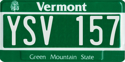 VT license plate YSV157