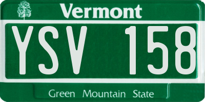 VT license plate YSV158
