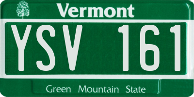 VT license plate YSV161