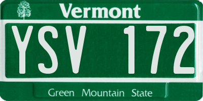 VT license plate YSV172