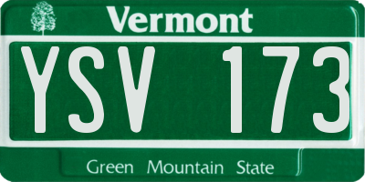 VT license plate YSV173