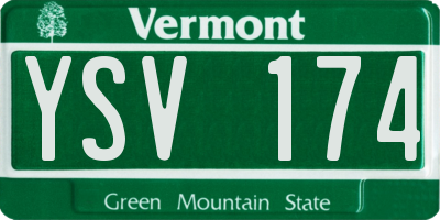 VT license plate YSV174