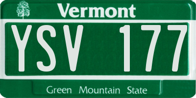 VT license plate YSV177