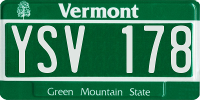 VT license plate YSV178