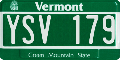 VT license plate YSV179