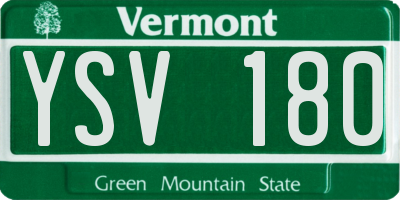 VT license plate YSV180