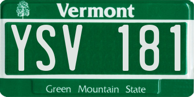 VT license plate YSV181