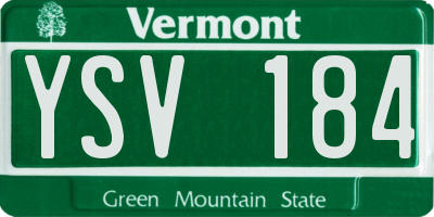 VT license plate YSV184