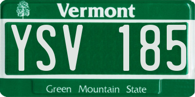 VT license plate YSV185