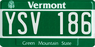 VT license plate YSV186