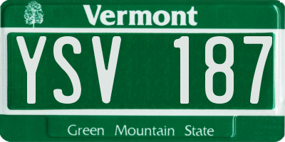 VT license plate YSV187