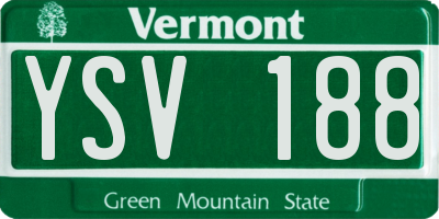 VT license plate YSV188