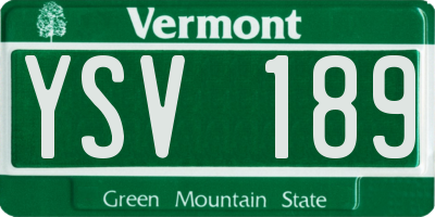 VT license plate YSV189