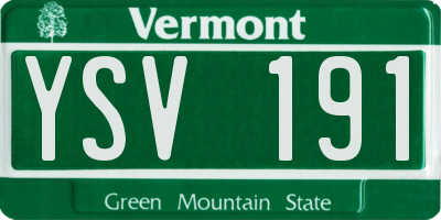 VT license plate YSV191