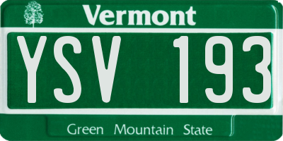 VT license plate YSV193