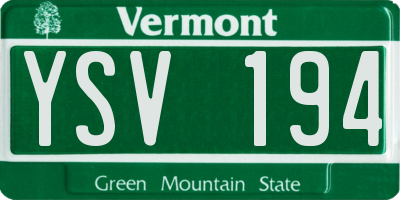 VT license plate YSV194