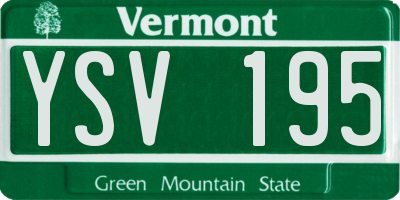 VT license plate YSV195