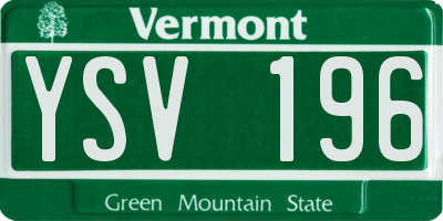 VT license plate YSV196