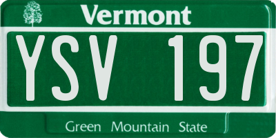 VT license plate YSV197