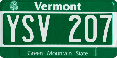 VT license plate YSV207