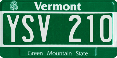 VT license plate YSV210