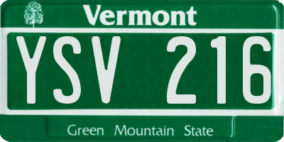 VT license plate YSV216