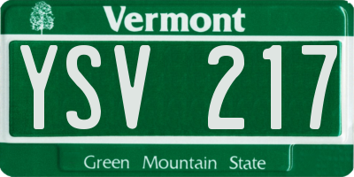 VT license plate YSV217