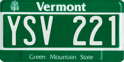 VT license plate YSV221