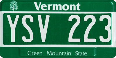 VT license plate YSV223