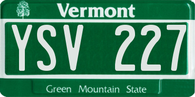 VT license plate YSV227