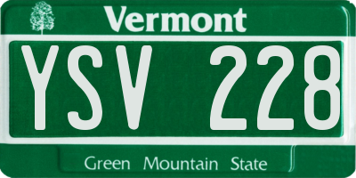 VT license plate YSV228