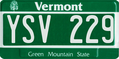 VT license plate YSV229