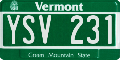VT license plate YSV231